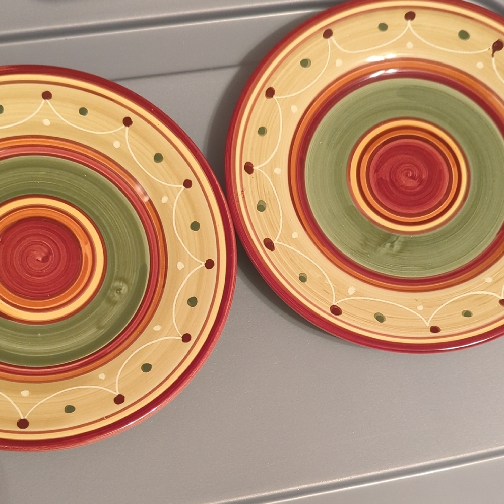 Pier 1 Import plates, hand-painted